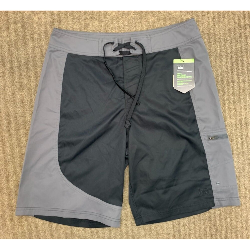 REI Boardshorts Mens M Bolongo Swim Trunks Hybrid UPF 30 Zip Pocket Surf Pool